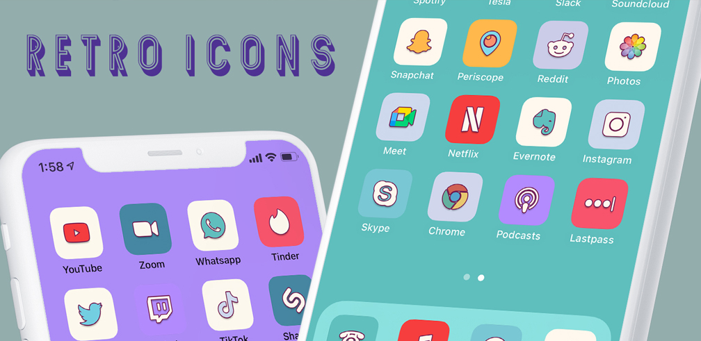 iOS Retro Icons pack for iPhone and iPad