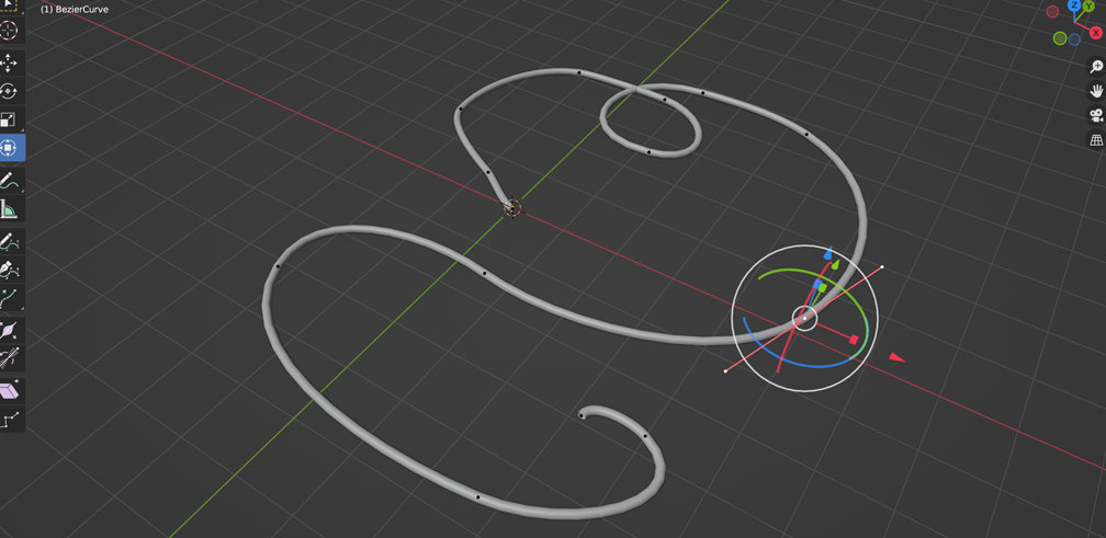 Draw and edit Beizer curves in Blender